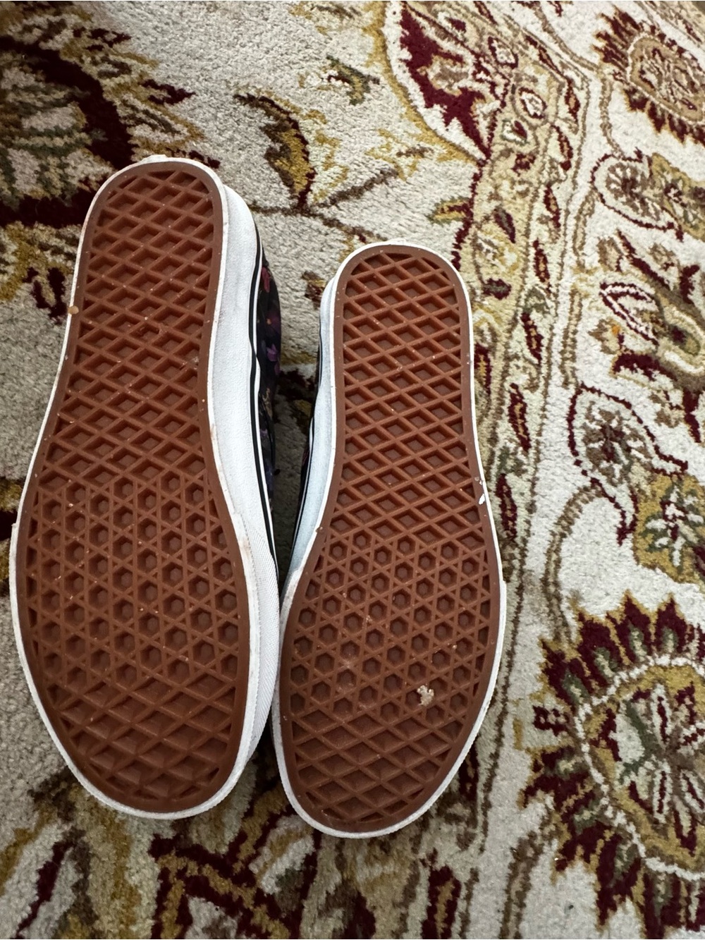 Vans Slip-On Canvas Sneakers - Black with Floral Accents - Picture 3 of 5